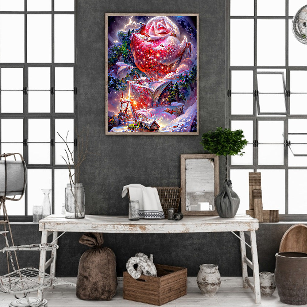 Red Rose Fantasy - Full Round Drill Diamond Painting 30*40CM