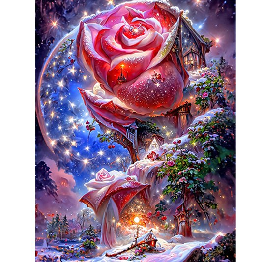 Red Rose Fantasy - Full Round Drill Diamond Painting 30*40CM