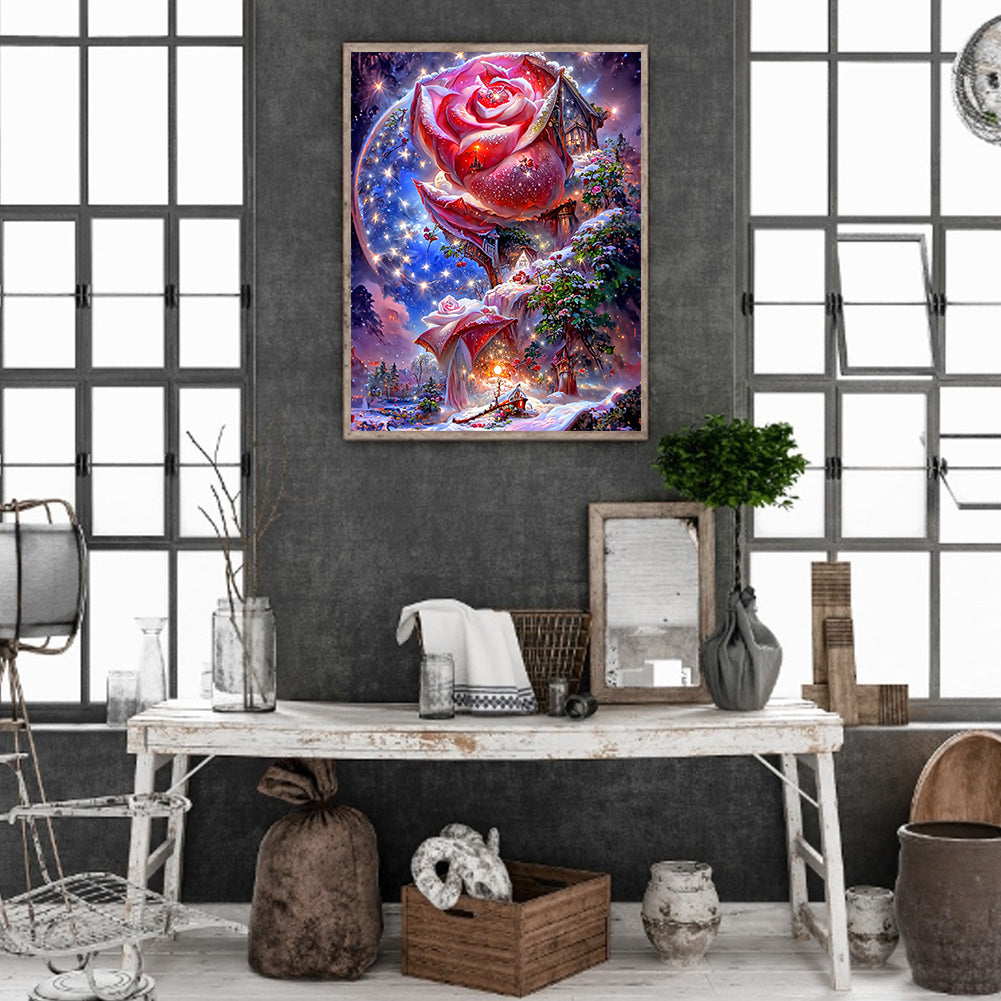 Red Rose Fantasy - Full Round Drill Diamond Painting 30*40CM