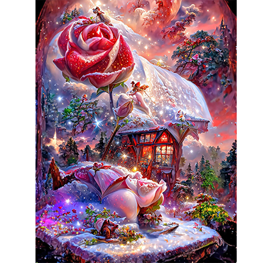 Red Rose Fantasy - Full Round Drill Diamond Painting 30*40CM