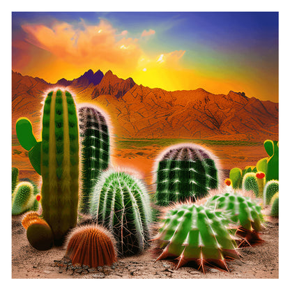 Desert Cactus - Full Round Drill Diamond Painting 30*30CM