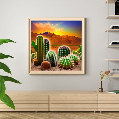 Desert Cactus - Full Round Drill Diamond Painting 30*30CM