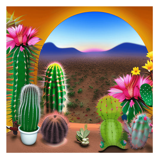 Desert Cactus - Full Round Drill Diamond Painting 30*30CM