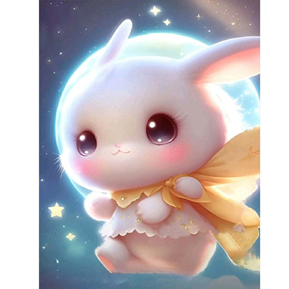 Moonlight Rabbit - Full Round Drill Diamond Painting 30*40CM