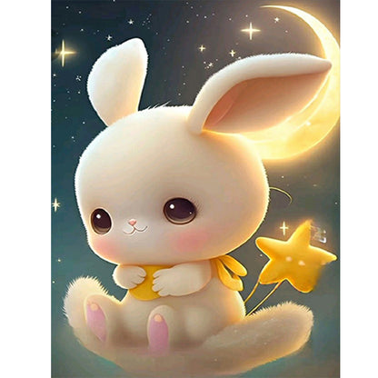 Moonlight Rabbit - Full Round Drill Diamond Painting 30*40CM