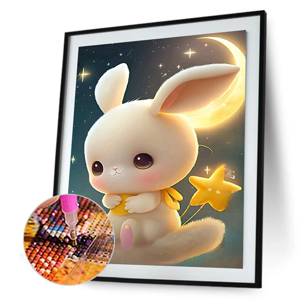 Moonlight Rabbit - Full Round Drill Diamond Painting 30*40CM