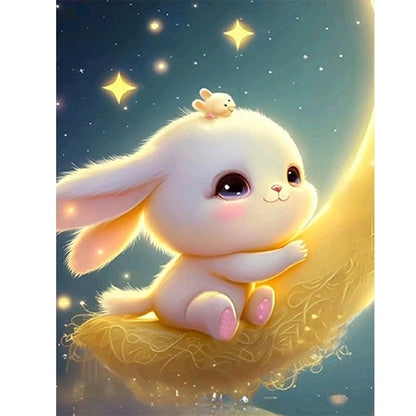 Moonlight Rabbit - Full Round Drill Diamond Painting 30*40CM