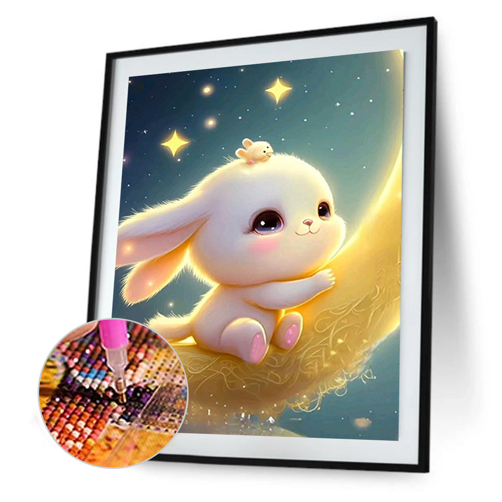 Moonlight Rabbit - Full Round Drill Diamond Painting 30*40CM