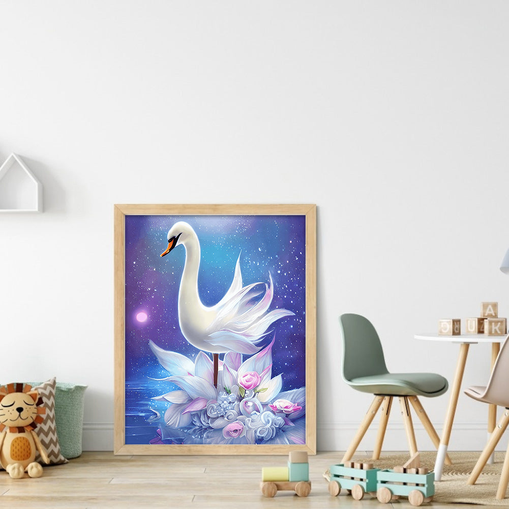 White Swan - Full Round Drill Diamond Painting 30*40CM