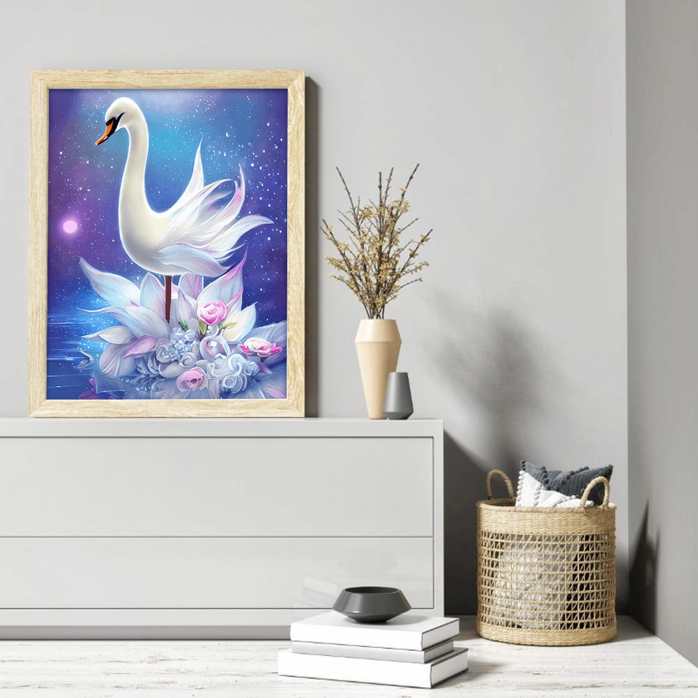 White Swan - Full Round Drill Diamond Painting 30*40CM