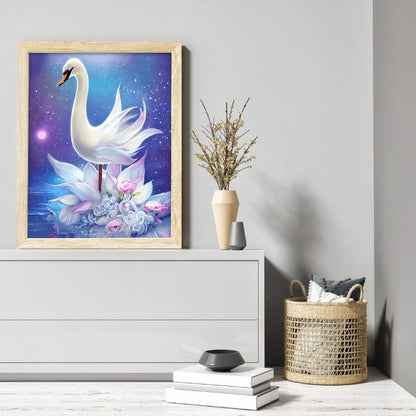 White Swan - Full Round Drill Diamond Painting 30*40CM