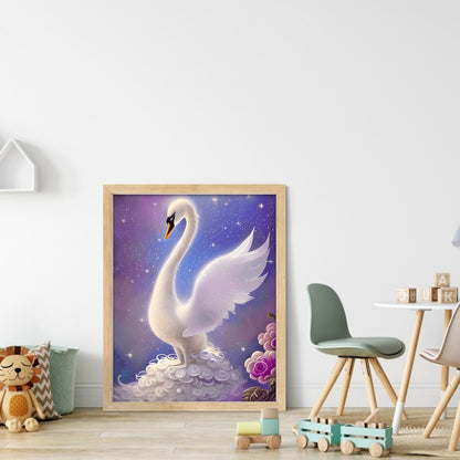 White Swan - Full Round Drill Diamond Painting 30*40CM