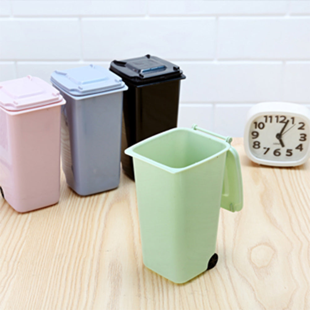 Mini Clean Trash Desk 650ml Cleaning Barrel Plastic Wastebasket for Coffee Table