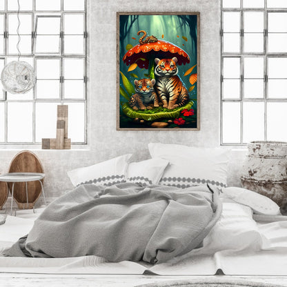 Animals Under Umbrellas - Full Round Drill Diamond Painting 30*45CM
