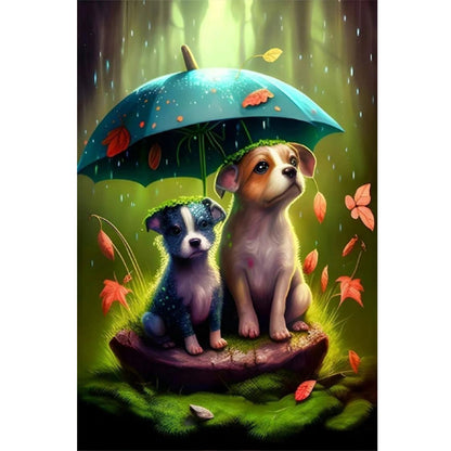 Animals Under Umbrellas - Full Round Drill Diamond Painting 30*45CM