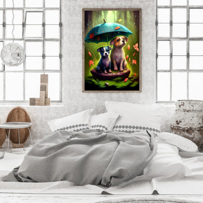 Animals Under Umbrellas - Full Round Drill Diamond Painting 30*45CM