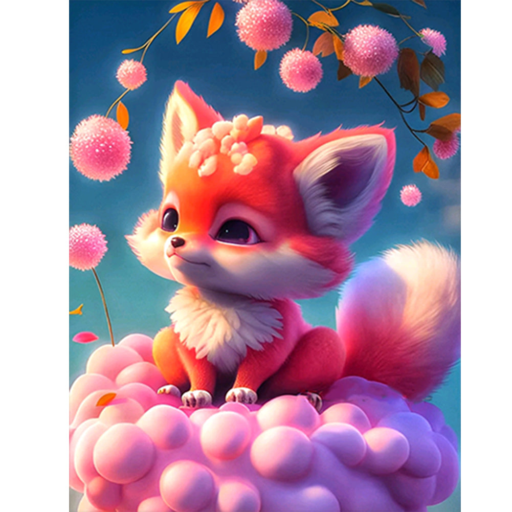 Fantasy Pink Fox - Full Round Drill Diamond Painting 30*40CM