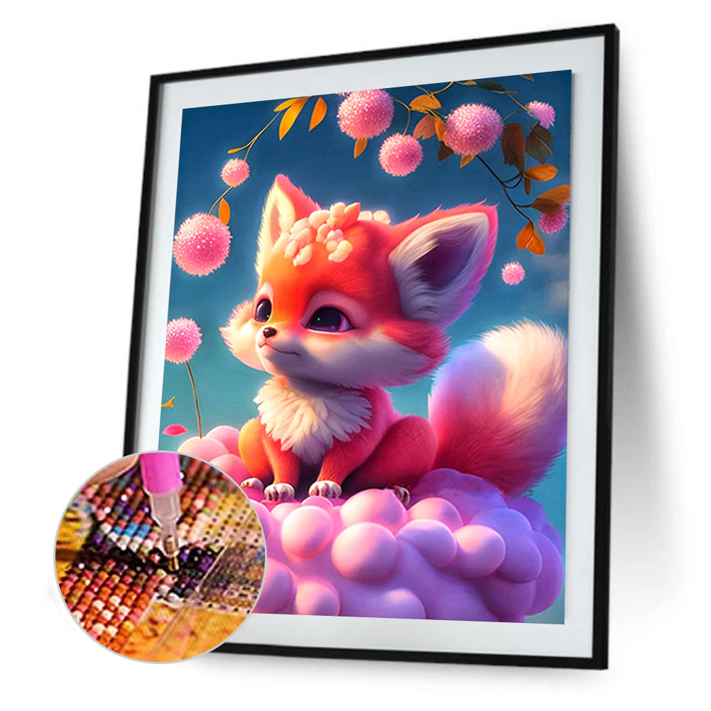 Fantasy Pink Fox - Full Round Drill Diamond Painting 30*40CM