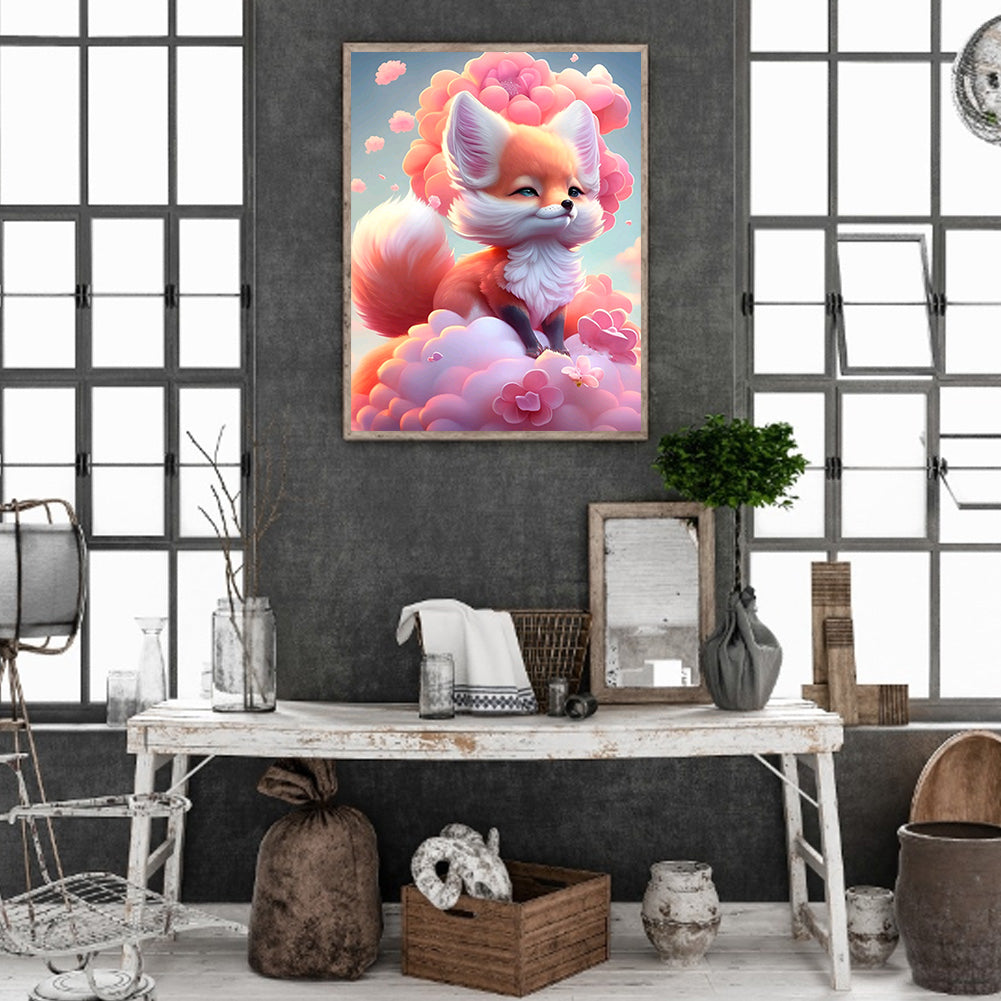 Fantasy Pink Fox - Full Round Drill Diamond Painting 30*40CM