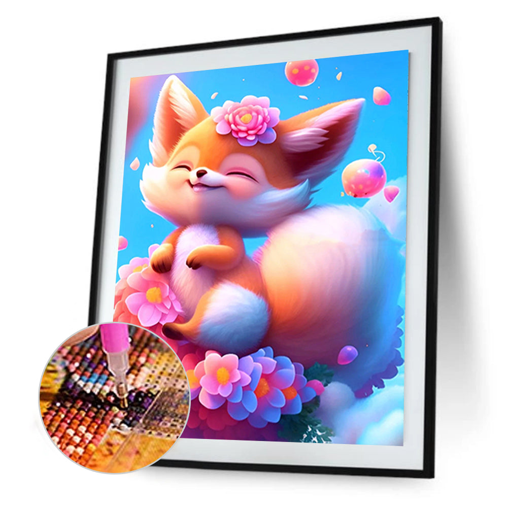 Fantasy Pink Fox - Full Round Drill Diamond Painting 30*40CM