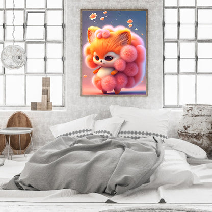 Fantasy Pink Fox - Full Round Drill Diamond Painting 30*40CM