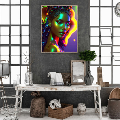 Colorful Indian Woman - Full Round Drill Diamond Painting 30*40CM