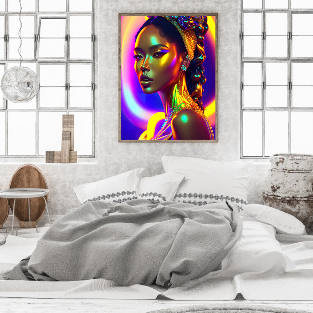 Colorful Indian Woman - Full Round Drill Diamond Painting 30*40CM