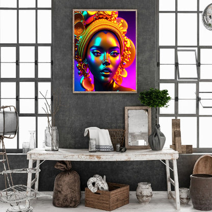 Colorful Indian Woman - Full Round Drill Diamond Painting 30*40CM