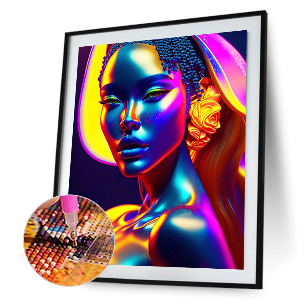 Colorful Indian Woman - Full Round Drill Diamond Painting 30*40CM