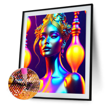 Colorful Indian Woman - Full Round Drill Diamond Painting 30*40CM