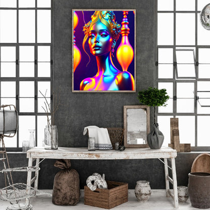 Colorful Indian Woman - Full Round Drill Diamond Painting 30*40CM