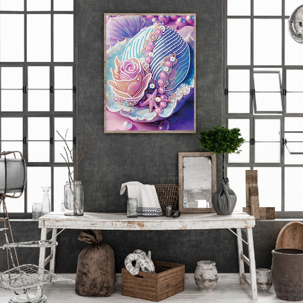 Fantasy Purple Shell - Special Shaped Drill Diamond Painting 30*40CM