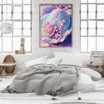 Fantasy Purple Shell - Special Shaped Drill Diamond Painting 30*40CM