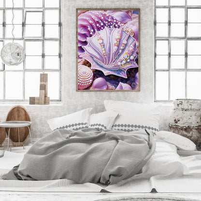 Fantasy Purple Shell - Special Shaped Drill Diamond Painting 30*40CM