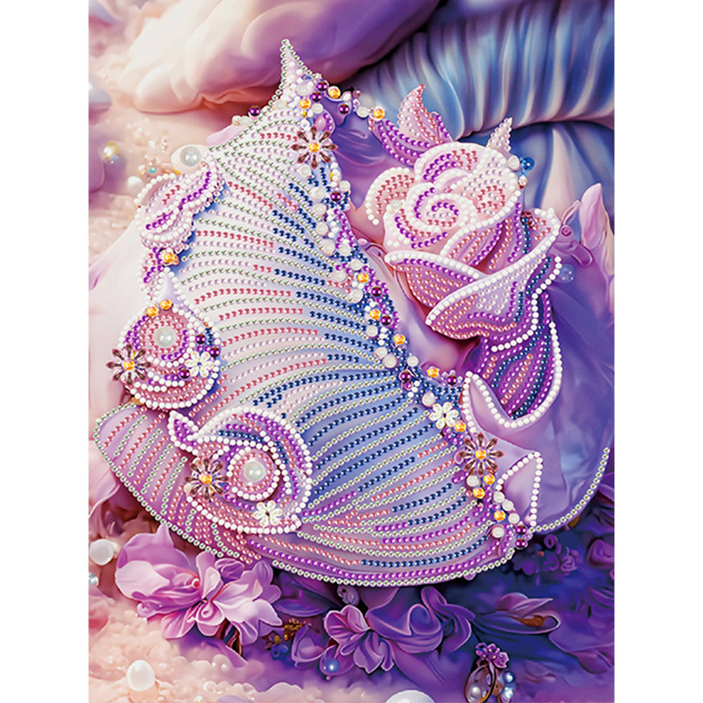 Fantasy Purple Shell - Special Shaped Drill Diamond Painting 30*40CM