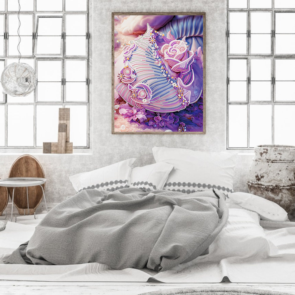 Fantasy Purple Shell - Special Shaped Drill Diamond Painting 30*40CM