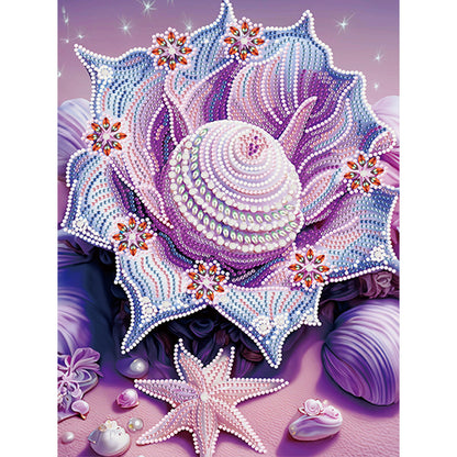 Fantasy Purple Shell - Special Shaped Drill Diamond Painting 30*40CM