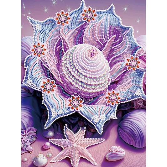 Fantasy Purple Shell - Special Shaped Drill Diamond Painting 30*40CM