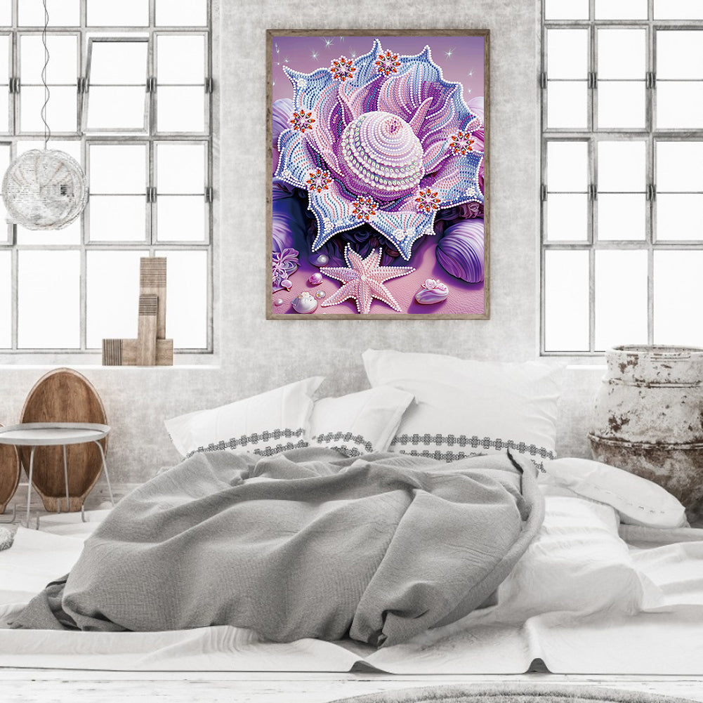 Fantasy Purple Shell - Special Shaped Drill Diamond Painting 30*40CM