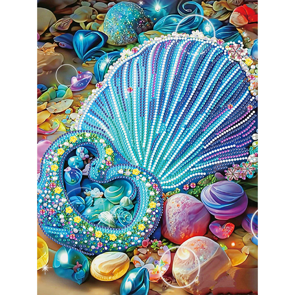 Fantasy Colorful Shells - Special Shaped Drill Diamond Painting 30*40CM