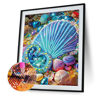 Fantasy Colorful Shells - Special Shaped Drill Diamond Painting 30*40CM