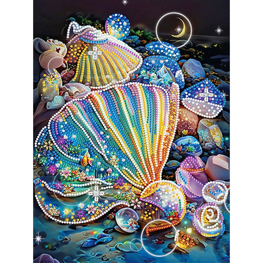 Fantasy Colorful Shells - Special Shaped Drill Diamond Painting 30*40CM