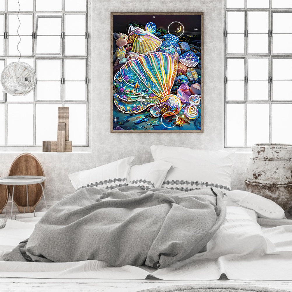 Fantasy Colorful Shells - Special Shaped Drill Diamond Painting 30*40CM
