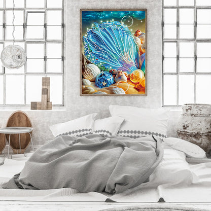 Fantasy Colorful Shells - Special Shaped Drill Diamond Painting 30*40CM