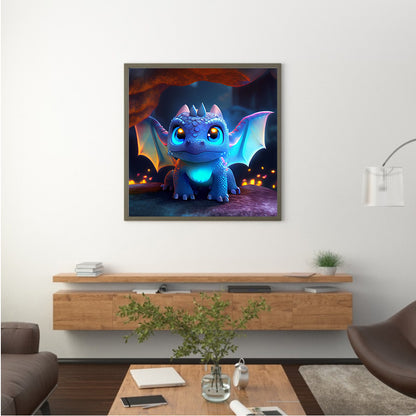Blue Pterosaur - Full Round Drill Diamond Painting 30*30CM