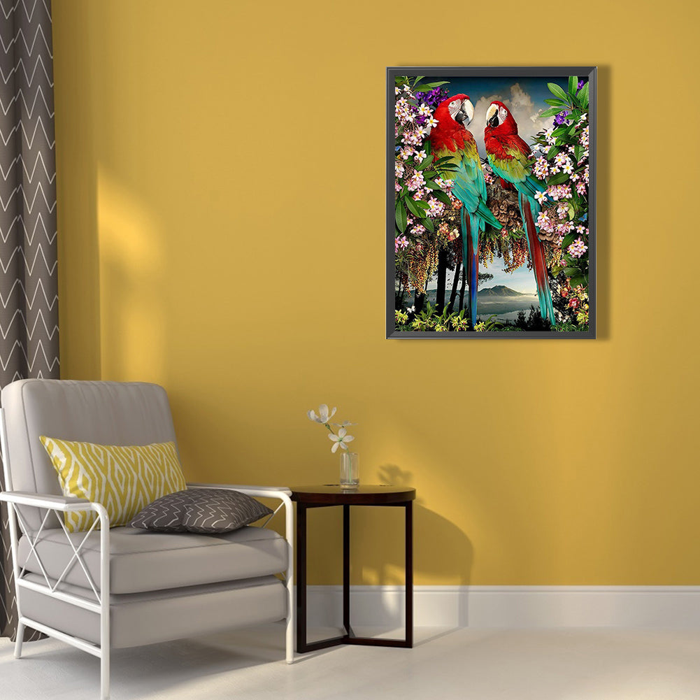 Parrot - Full Round Drill Diamond Painting 50*60CM