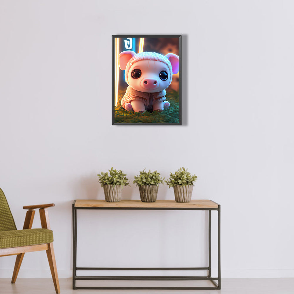Piggy - Full Round Drill Diamond Painting 30*40CM