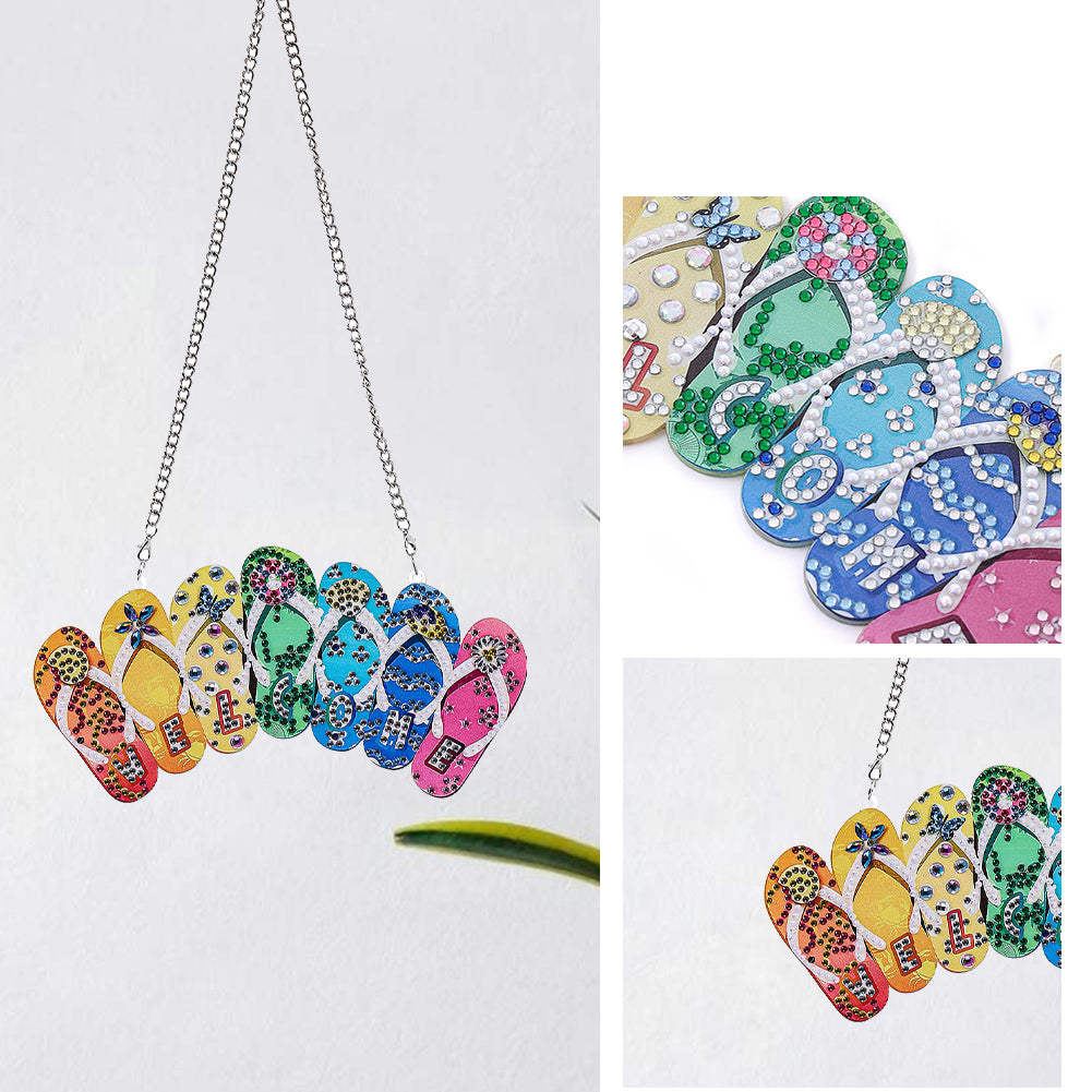 DIY Crystal Diamond Pendant Hanging Ornament Point Drill Pendant for Home Garden