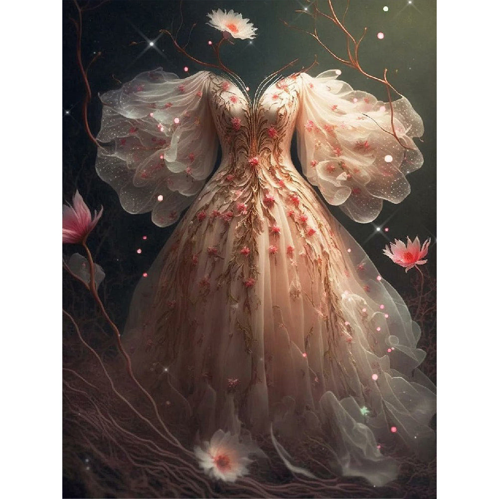 Stunning Wedding Dress - Full Round Drill Diamond Painting 30*40CM
