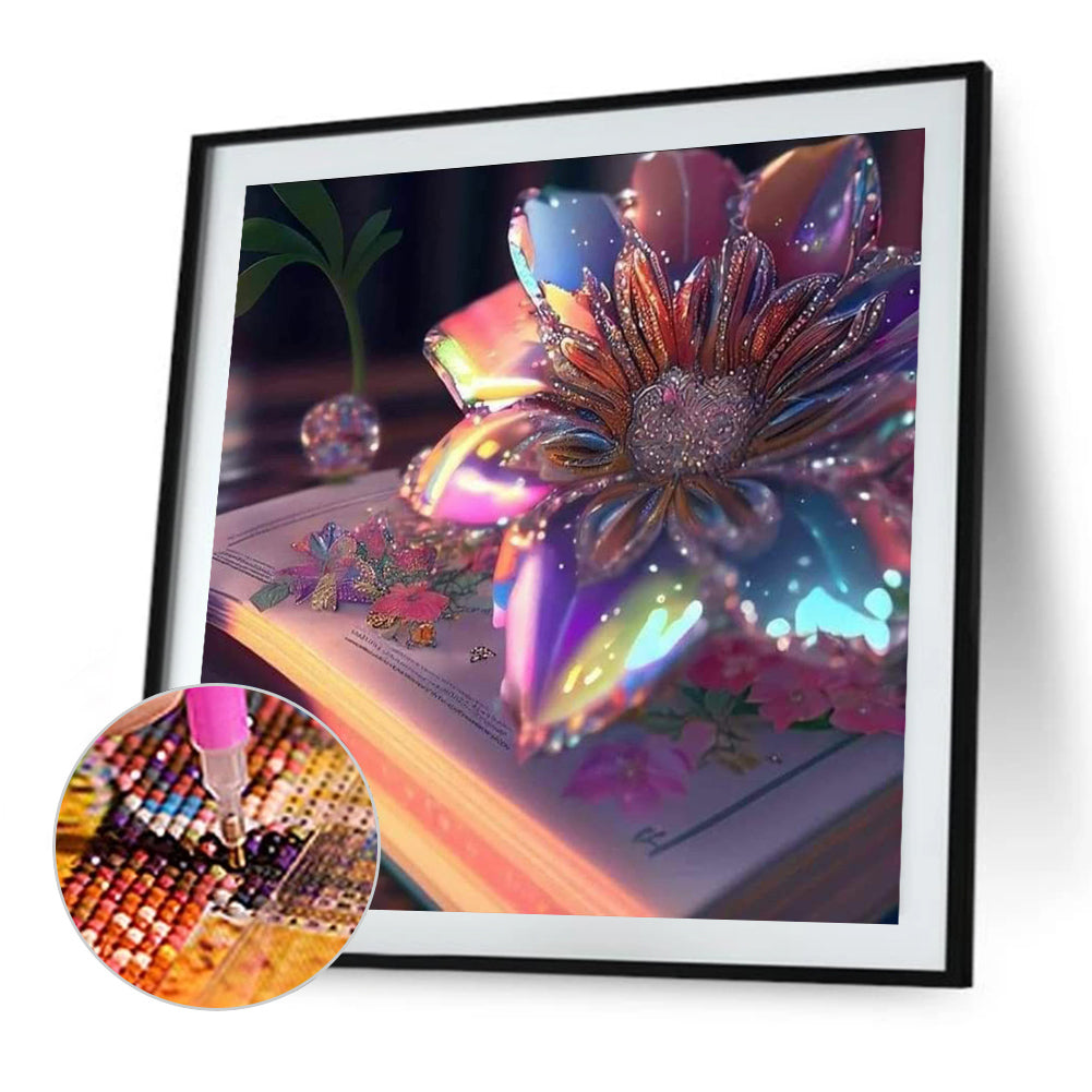Colored Flower Magic Book - Full Round Drill Diamond Painting 30*30CM